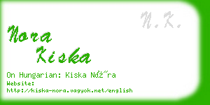 nora kiska business card